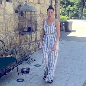 White & Blue Jumpsuit